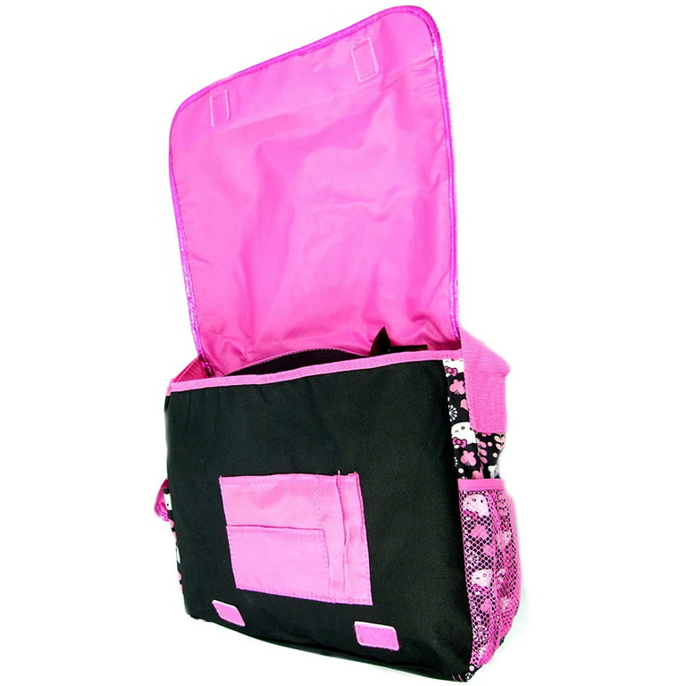 Hello Kitty, Bags, Hello Kitty Cross Body Messenger Bag Medium Sized Black  And Pink