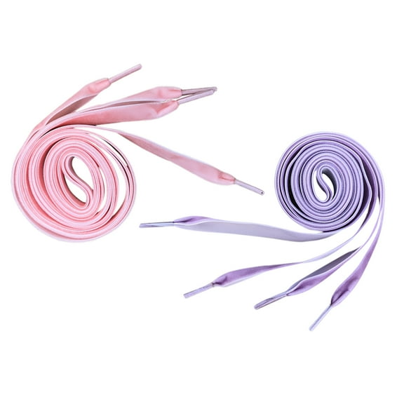 KALLORY  Pink Wide Flat Shoe Lace for Various Shoes Stylish and Durable 2Pairs