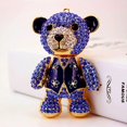thumbnail image 2 of HAHADAXA Rhinestones Bear Keychain with Hook Cute Bear Key Chains Bling Purse Charms Backpack Key Fob for Birthday Festival Blue, 2 of 7