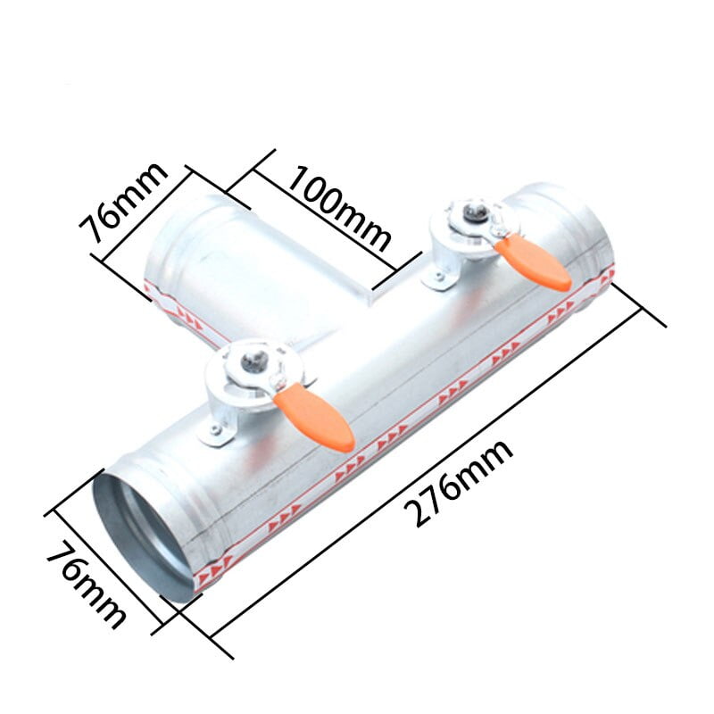 Galvanized 3 way T motorized ventilation register motorized valve Air