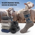 thumbnail image 3 of 5 Pairs Wool Socks for men,Warm Winter Boot Socks for Hiking Walking,Thick Thermal Gifts Socks, 3 of 7