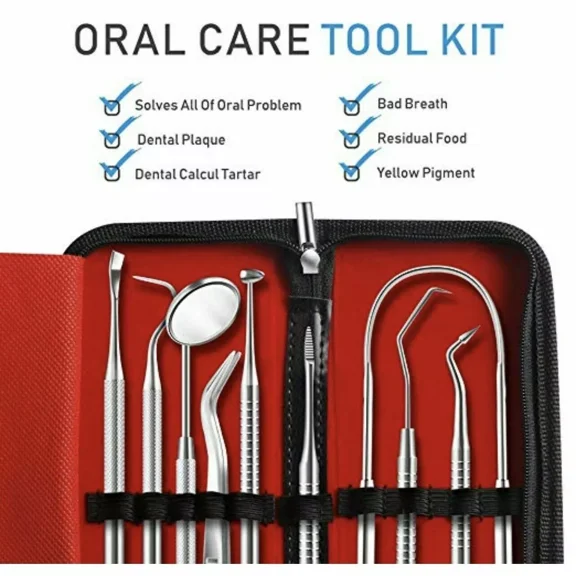 Dental Tooth Cleaning Kit Dentist Scraper Pick Tool Calculus Plaque Flos Remover