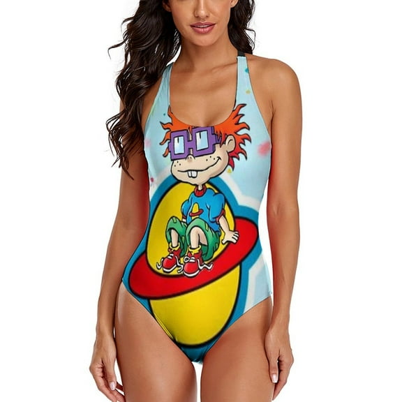 Rugrats One Piece Swimsuit for Women Hawaiian Novelty 3D Print Bathing Suit Swim Beachwear