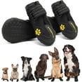 thumbnail image 1 of HAHDAXIA Waterproof Dog Boots Reflective Non Slip Pet Booties Medium Large Dogs Black 4 Pcs, 1 of 7