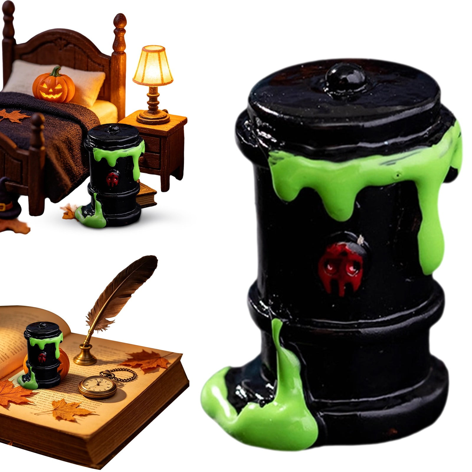 Halloween Miniature Figurines Mini Resin Craft Decorations Tiny Miniatures Dollhouse Ornaments Small Fairy Garden Decor Village Accessories H