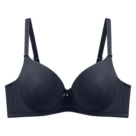Women s Push Up Bra Plus Size Jacquard Everyday Basic Comfort Lightly Padded Underwire Plunge T-Shirt Bra Lift Up Bralette for D Cup