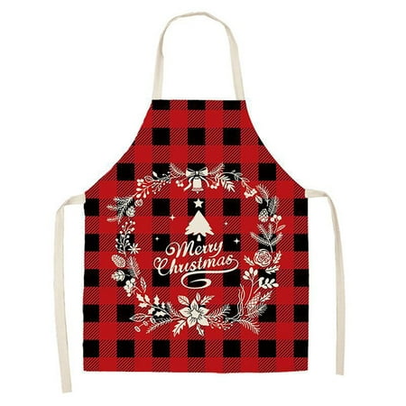 

AKUMRi Aprons for Women With Pockets Apron Green Apron | Christmas Kitchen Cooking Aprons Plaid Aprons Adjustable Buffalo Plaid Baking Apron