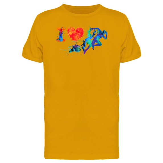 I Love Run Symbol Splash Paint Tee Men's -Image by Shutterstock