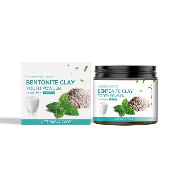 Fiudx Pasta Dental de Ceniza Volcánica, Pasta Dental de Menta En Polvo para Limpieza Profunda, Polvo Dental Desintoxicante Bucal Suave, Cuidado Bucal Diario, Envase Ecológico, Solución para Un Alient