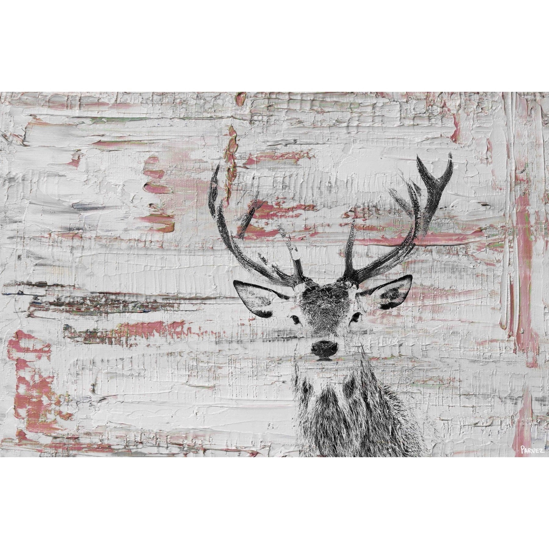 "Deer Glare" Painting Print on Wrapped Canvas