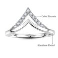 thumbnail image 5 of Vakki Chevron Rings for Women Double V Shaped Ring Stackable Cubic Zirconia Wedding Band For Women Size 5-9, 5 of 5