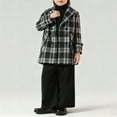 thumbnail image 6 of ATOGUTA Boy's Plaid Dress Coats Kids Trench Coat Winter Pea Coat with Pockets Size 2T-15 Black, 6 of 6