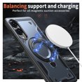 thumbnail image 2 of Dteck Magnetic for Samsung Galaxy S25 Edge Case with Kickstand, Shockproof TPU+PC Case Compatible with MagSafe Military Grade Ring Stand Heavy Duty Drop Rugged Cover for Galaxy S25 Edge,Blue, 2 of 6