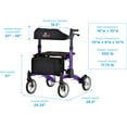 thumbnail image 2 of Nova Monarch Rollator Purple, 2 of 4