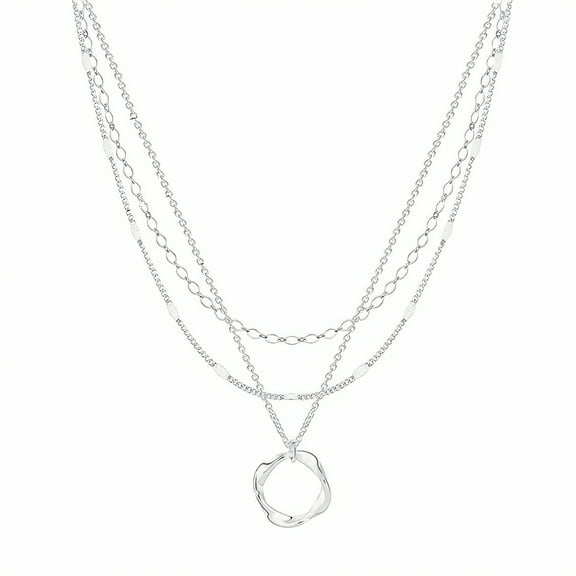 DESIGNICE Gold Chain,Flowing Movement Long Gold Necklace,Lightweight Look Personalized Necklace,Silver1 Plated