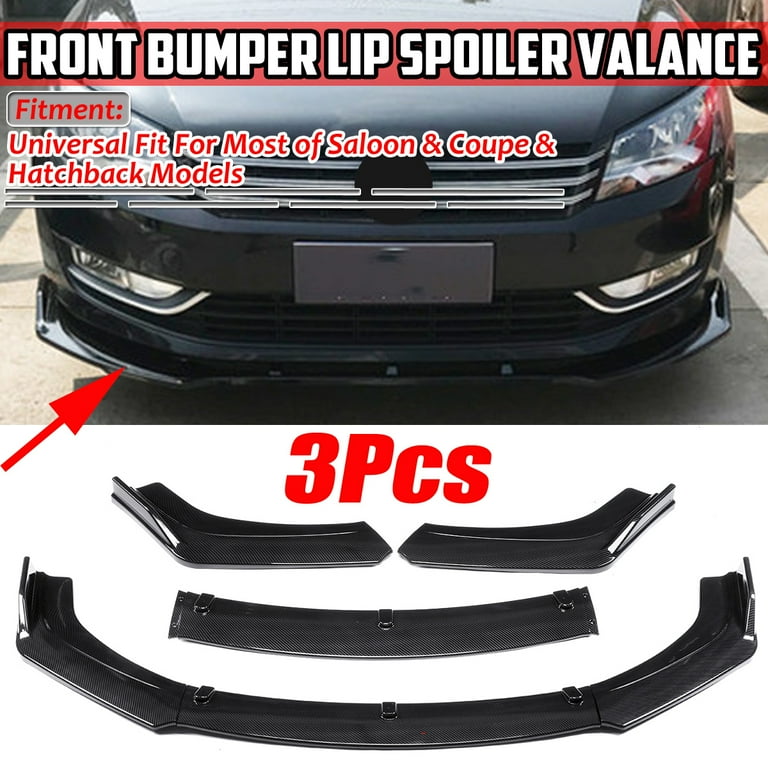 Universal 3-Piece Carbon Style Front Bumper Lower Lip Splitter Spoiler Kit – Racing Gear