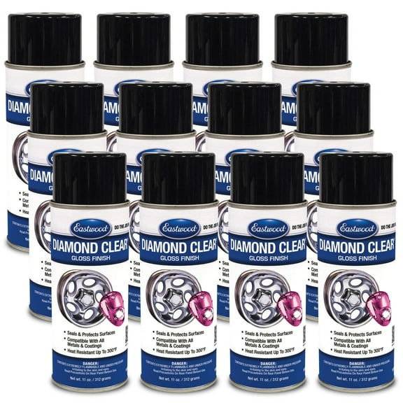 Eastwood Diamond Clear DTM and Painted Surfaces Aerosol Gloss 12 Pack
