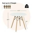 thumbnail image 4 of Costway Dining Table Round White Modern Dining Table 31.5" W/Solid Wooden Leg For Kitchen, 4 of 10