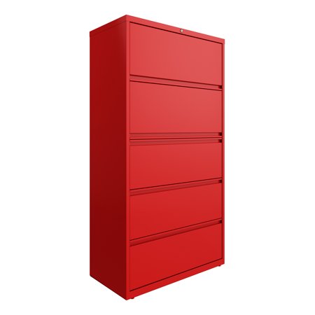 UPC: 0029404242588 | Hirsh 36 inch Wide 5 Drawer Metal Lateral File Cabinet for Home and Office  Holds Letter  Legal and A4 Hanging Folders  Red