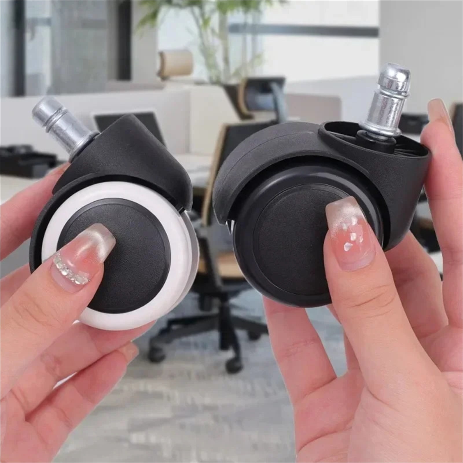 Universal Chair Wheel Caster Universal Mute 2Inch Swivel Castor Furniture Replacement Wheels Roller Rubber Office Chair Wheels ,Easy to Install