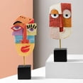 thumbnail image 2 of Artesanía de resina moderna, estatua abstracta de cara, escultura artística, adorno creativo para sala de estar, armario de vinos, decoración para el hogar, oficina, bar, estante. Los 24x10x5cm, 2 of 4