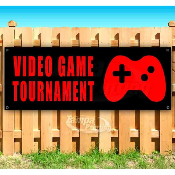 Video Game Tournament 13 oz Vinyl Banner With Metal Grommets