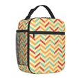 thumbnail image 2 of ZNDUO Lunch Bag, Large Durable Insulated Reusable, Office Work, School Picnic, Beach Lunch Box, Colorful Simple Geometry Pattern Handheld Insulated Lunch Bag, 2 of 8