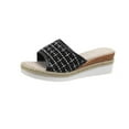 thumbnail image 7 of Wavsuf Womens Slippers Casual Summer Wide Black Slippers Size 4.5, 7 of 7