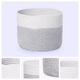 thumbnail image 2 of REGALWOVEN Woven Storage Basket Bin for Clothes, Blankets, Shoes, Shelf Closet Organizer Bin for Living Room Home Decor White/Black 11.8*11.8*9.8in, 2 of 5