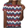 thumbnail image 1 of T-Shirt Décontracté pour Femme à Col Rond Imprimé, Manches Courtes, Été, 1 of 6