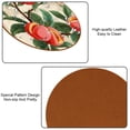 thumbnail image 5 of Peach Set of 6 Microfiber Leather Round Coasters, 11x11 cm/4.3x4.3 in Drink Coasters - Absorbent Cup Mats for Table, Bar, Home - Black Coaster Set, 5 of 6