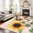 thumbnail image 3 of Sunflower Butterfly Large Area Rugs for Bedroom Living Room, Soft Non Slip Carpet Bedside Rug, Vintage Farm Floral Watercolor Rectangular Floor Cover Kitchen Accent Rug 5'x8' for Dining Room/Office, 3 of 9