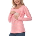thumbnail image 4 of Leesechin Maternity Shirts Clearance V-Neck Long Sleeve Bandage Solid Color Breast-Feeding Pregnant Nursing Blouse Tops, 4 of 4