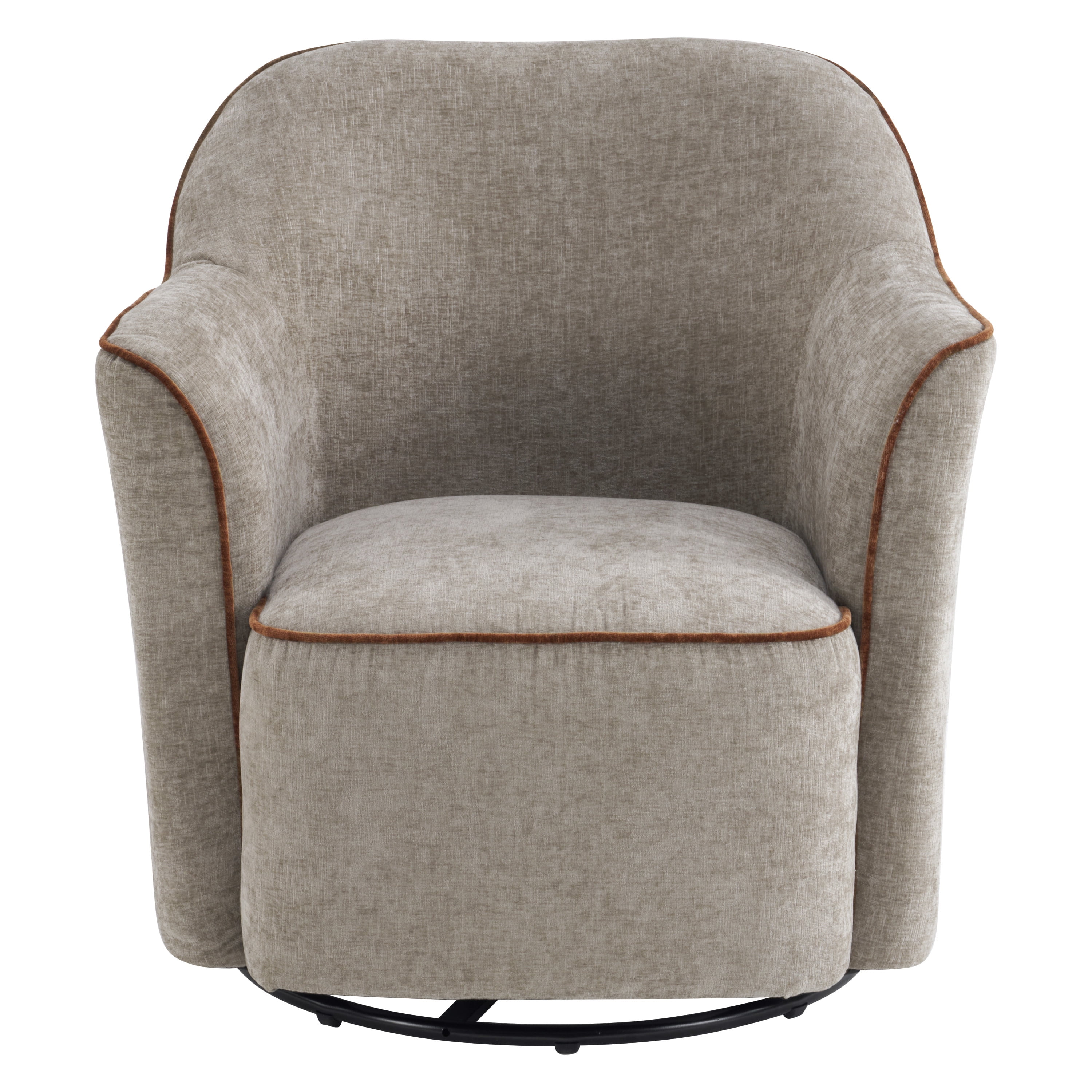 Euroco 360° Swivel Accent Chair, Chenille Upholstered Barrel Chair with Flared Arms, Modern Reading Armchair for Living Room, Bedroom and Office,Grey