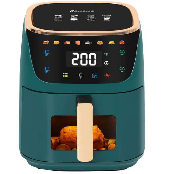 Panana 8QT Freidora de aire grande compacta, 8 menús preestablecidos Airfryer, preajustes de control digital de un solo toque, pantalla táctil, apta para lavavajillas, antiadherente, apta para la fami