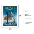 thumbnail image 2 of Rome by Clipper - St Peter’s Cathedral Colosseum Italy - Vintage Airline Travel Poster c.1951 - Bamboo Fine Art 290gsm Paper Print (Unframed) 18x24in, 2 of 4