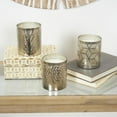 thumbnail image 2 of DecMode 3 Holder Silver Metal Geometric Vanilla Marshmallow Scented 13 oz 1 Wick Candle with White Wax, (Set of 3), 2 of 7