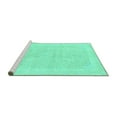 thumbnail image 2 of Ahgly Company Machine Washable Indoor Rectangle Abstract Turquoise Blue Modern Area Rugs, 2' x 5', 2 of 4