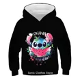 thumbnail image 2 of Sudadera con capucha Kawaii para niñas, sudadera con capucha de Lilo y Stitch para niños, sudadera con letras para bebés, ropa informal de Anime Manga para niñas y niños, 2 of 5