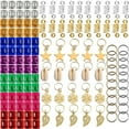 thumbnail image 1 of 60-170Pcs/Pack Mix Hair Rings Braid Dreadlocks Beads Cuffs Clips Hair Accessories, 1 of 6