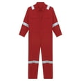 thumbnail image 3 of Haitryli Men's Long Sleeve Cotton Coverall Reflective Strips One Piece Jumpsuit with Pockets Red 6XL/200, 3 of 5