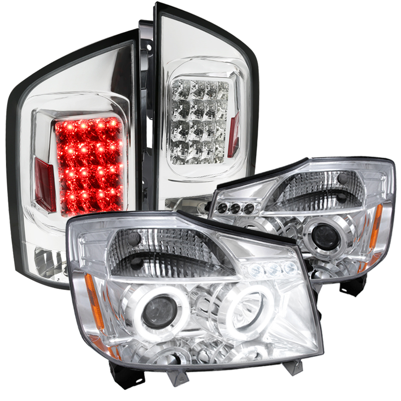 SpecD Tuning For 20052007 Nissan Armada Clear Dual Halo Led Projector Headlights + Led Tail