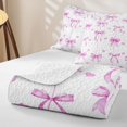 thumbnail image 4 of Erosebridal Teens Cute Love Heart Bowtie Twin Quilt Set,Girls Dreamy Princess Bow Twin Coverlet Set, 4 of 7
