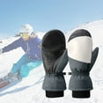thumbnail image 6 of Mens and Womes Ski Gloves: Wind-Proof Water Resistant Winter Mitten Single -board finger ski gloves - Dark gray, 6 of 6