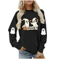 thumbnail image 4 of Halloween Sweatshirts for Womens Crewneck Ghost Printed Shirts Fall Winter Long Sleeve Sweaters Casual Blouses Loose Sweatshirt Pullover Top Halloween Costumes, 4 of 8