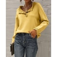 thumbnail image 5 of BTFBM Womens Sweaters Fall Winter Clothes Long Sleeve Button Down Ruffle Crew Neck Casual Knitted Pullover Tops, 5 of 7