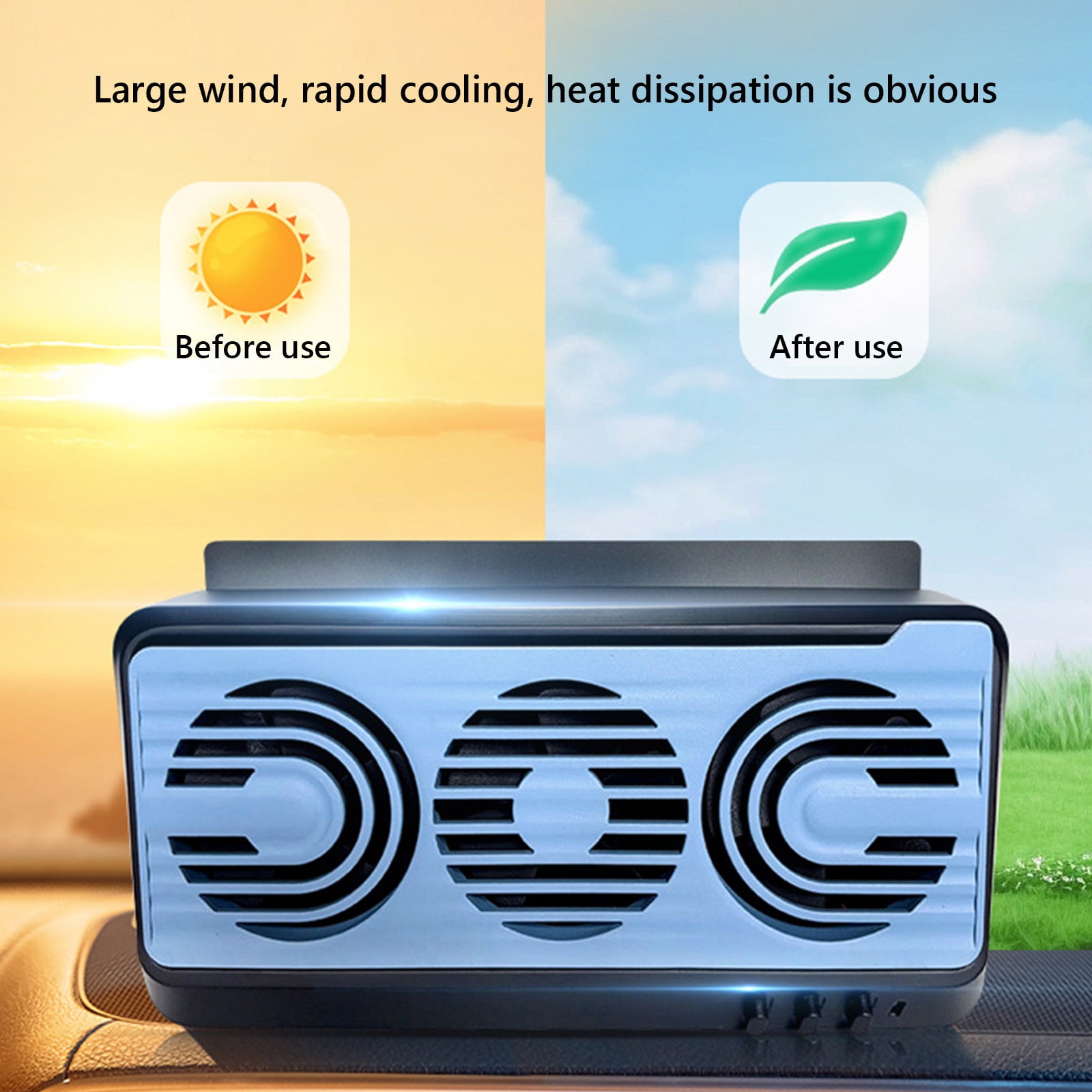 xuyanhg Clearance Car Solar Power Fan, Solar Powered USB Rechargeable Fan, Car Exhaust Fan Solar Powered Car Fan, Car Window Exhaust Fan With 3 Air Outlet Auto Air Vent Cool Fan