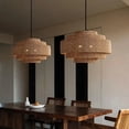 thumbnail image 4 of Arturesthome Retro Wabi-sabi style Dining Table Rattan Pendant Light B&B Decoration Handwoven Lampshade, 4 of 12