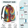 thumbnail image 5 of Red and Yellow Tie Dye Pattern Backpack for School, Cute School Bag with Adjustable Shoulder Straps and Padded Back, 16.9"x12.6"x5.9", 5 of 5