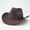 Coffee, variant on CUIYUAN Western Cowboy Hats for Women Classic Felt Wide Brim Fedora Hat with Belt Retro Unisex Rolled up Beach Cattleman Cowgirls Hats